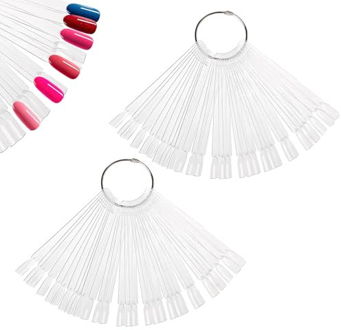 100 Pièces Nuancier Ongles,Nuancier,Nuancier Ongle,Presentoir Ongles Nuancier,Presentoir Ongles,Nuancier Ongles Amande,À Ongles Forme D'Éventail Carte D'affichage(Transparent)