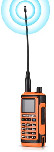 Baofeng bf 17 Two Way Radio Walkie Talkie Long Range Dual Band Dual Reception Handhållare Transceiver med anti -interferensbrusreducering Stark konfidentialitet för utomhusäventyr (Orange)