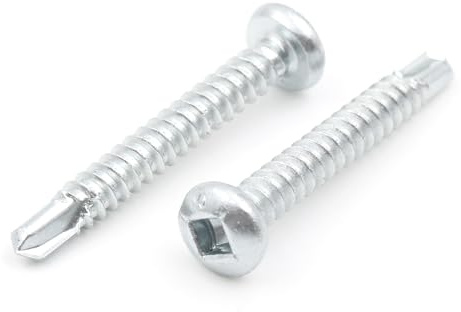 Design61 200 viti autofilettanti con punta a testa semicircolare interna SQ2, 4,2 x 32 mm, in acciaio temprato, zincato, antiruggine, per legno e metallo, autofilettanti