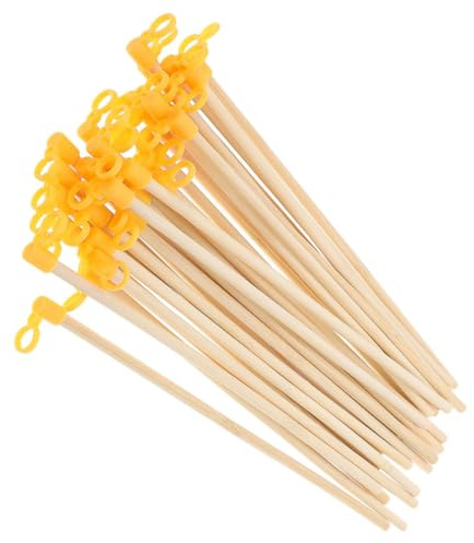 BUGUUYO Kit Lanternes en Bois 30 Pièces Poignées de Lanterne 27 CM en Bambou Naturel Accessoires Légers et Portables Fournitures DIY pour Activités Garçon et Filles en Extérieur