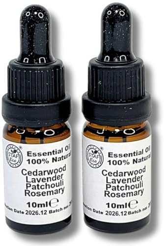 Mottenschutz im Kleiderschrank, 100% REINES ÖL 2 Stück, gegen motten im schrank (Mischung: Zeder Patschuli Lavendel Rosmarin) Natural Moth Repellent Oil