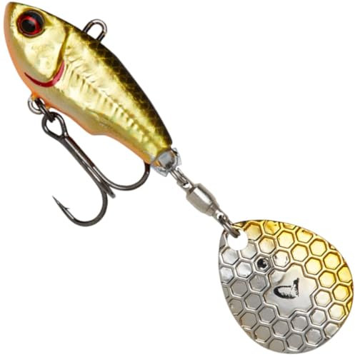 Savage Gear Fat Tail Spin sinkend - Jig Spinner, Größe/Gewicht/Farbe:6.5cm / 16g / Dirty Roach