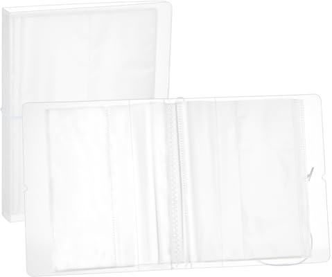 BENECREAT Clear klistermärkesorganiseringspärm förvaringsbok för klistermärkesförvaring med 26-pack 2-fickskydd för planerare, klippbok, kollektion med journal klistermärken