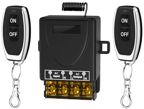 Gebildet Interruptor de Control Remoto Inalámbrico 220V AC80~265V 30A Interruptor de Relé 433Mhz RF Interruptor Remoto para Luces Bomba Electrodomésticos Sistemas de Seguridad (100m)