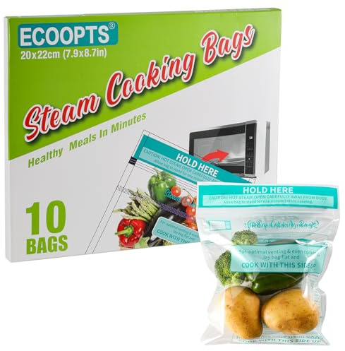 10×Steam Cooking Bags Large Size Microwave Steamer Bags for Vegetables,Potatoes and Meat -1Pack (1) green