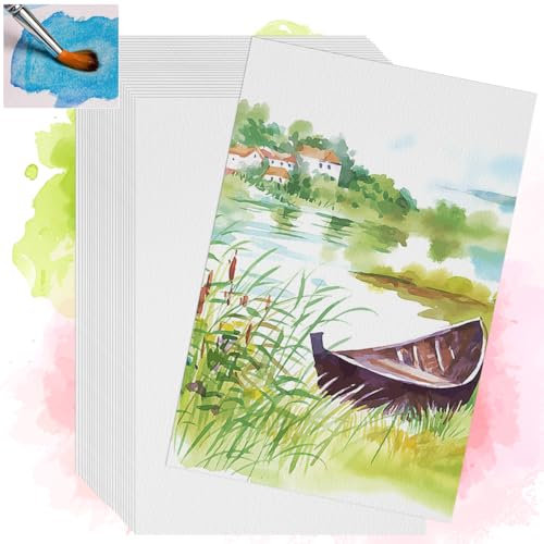 GZCZCC 150 Blatt Aquarellpapier A5 Postkarten Wasserfarben Papier Zeichenblock Dickes Papier Watercolor Paper Karten Blanko Aquarellblock für Acryl Gouache