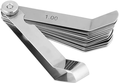 CYSFETENA Edelstahl Gebogene Feeler Gauge 0,05-1,00mm, Präzises Messlineal für Schweißinspektion, Rostbeständig Radienlehre und Radiuslehre