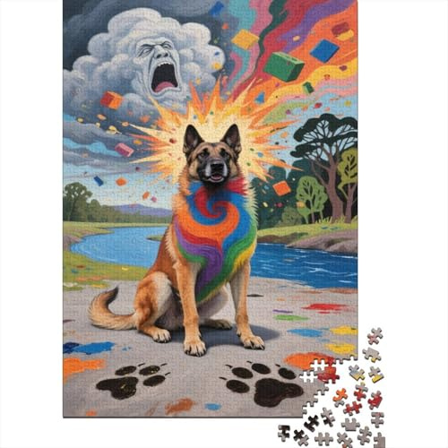Malinois Belgiskt pussel i 1 000 bitar för vuxna, festgåvor, pedagogiska spel för familjen, heminredning, presenter, 1 000 bitar (75 x 50 cm)