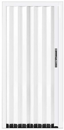 Porte accordéon moderne, portes de placard pliantes et coulissantes avec serrure, portes intérieures pour garde-manger, chambre, personnalisable,White-24x80in(61x203cm)