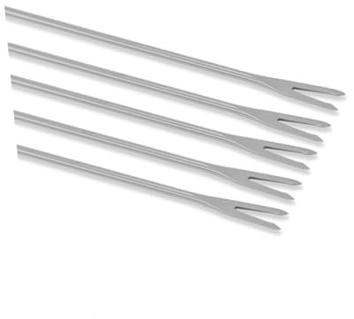 TOYANDONA 6 Piezas Mango De Madera Barbacoa Palos Brocheta Parilla Carne Portátil Parrilla Para Servir Charcutería Tenedores De Barbacoa Tenedores Para Asar Perros Calientes