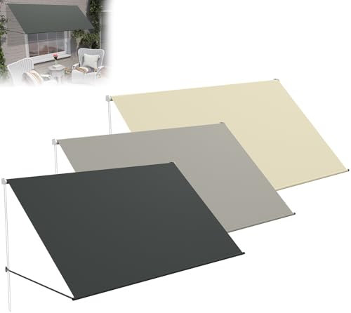 Tenda da sole XINZI per terrazzo e balcone, 300 x 143 cm, resistente alle intemperie in poliestere con telaio in alluminio, ombreggiatura per finestre