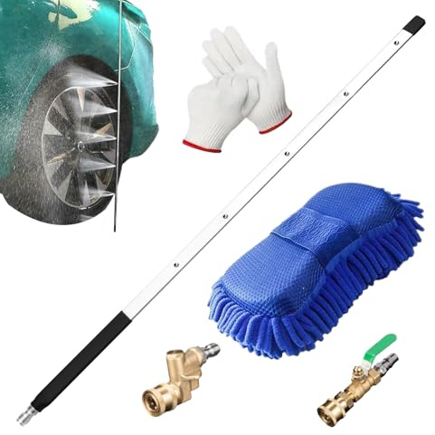 Nettoyant pour Radiateurs - Haute Pression | Tige De Lavage De 61 Cm Avec Buses Et Raccords Rapides Pour Chauffage Voiture Camping-car Maison Gouttière