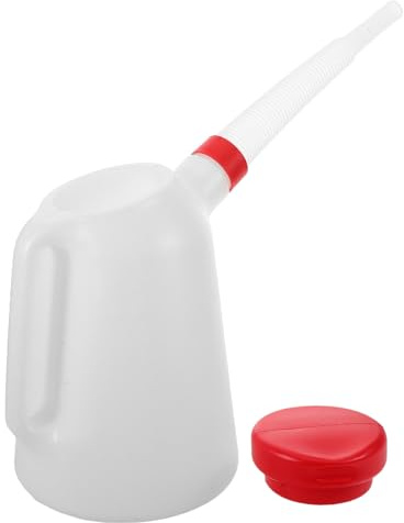 Healifty Pichet Doseur Huile Plastique 5l avec Bec Long Rouge, Distributeur D’Huile Automobile, Injecteur pour Voiture, Moto, Bateau, Outil D’Atelier Précis et Léger