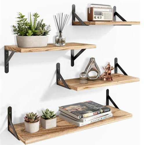 TempFoo Floating Shelves for Wall Mounted Shelf, Kitchen Bedroom 4pc