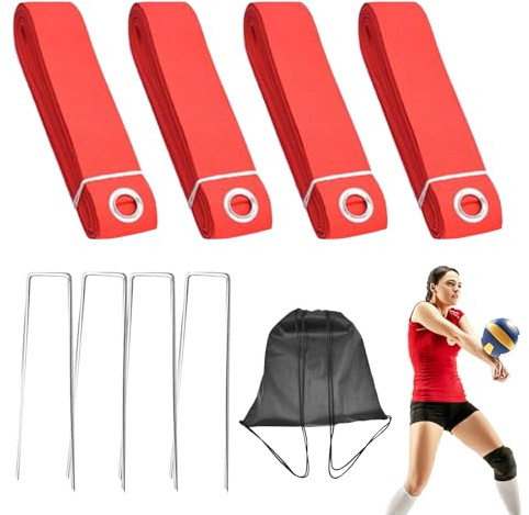 Fyrdyn Volleyball Spielfeldmarkierungen | Markierung für Rasen - Einfaches Sportzubehör Für Draußen, Und Garten