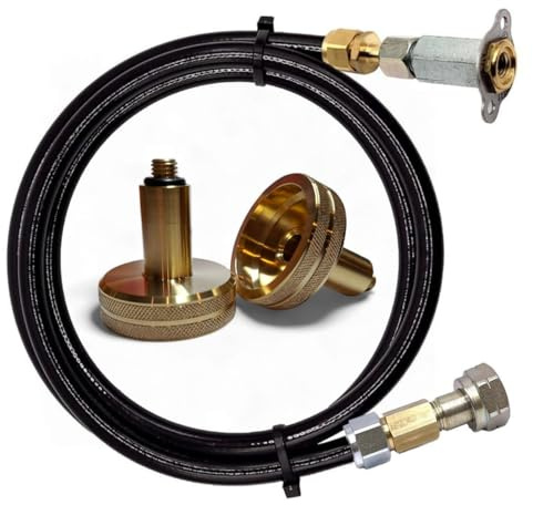 DN Autogas Parts Set di ricarica GPL GPL con mini valvola di riempimento nascosta, adattatore piatto per Italia, Grecia, Austria, cilindro propano M20 uscita SX