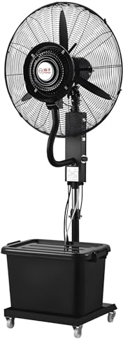 VOPLIVAT Ventilatore nebulizzatore, Ventilatore a colonna nebulizzante oscillante industriale 26/30 nel serbatoio dell'acqua 3 velocità for esterni(750mm/30in)