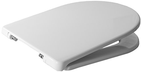 Copriwater in Termoindurente, serie Clodia della Dolomite, Bianco con cerniere in acciaio inossidabile sganciabili.