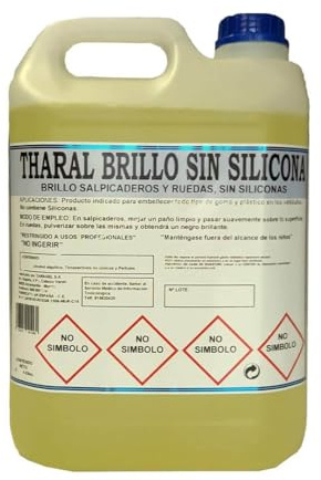 THARAL Brillo SALPICADEROS, Gomas Y NEUMÁTICOS SIN SILICONAS (5Litros)