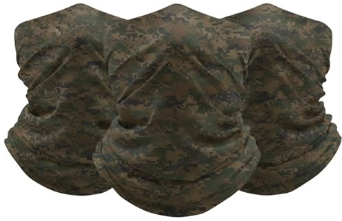 FUN FAN LINE - Confezione da 3 Scaldacollo Multifunzione per Uomo e Donna | Bandana Tubolare Termica Invernale per Moto, Ciclismo, Running e Trekking | Foulard Fascia per Capelli (Militare)