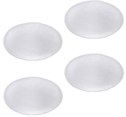 IDIMEX Lot de 4 Coussins d'assise JONITA pour chaises de Salle à Manger ou Bureau, galettes de Chaise ou Fauteuil rembourrées Rondes en Feutre Blanc