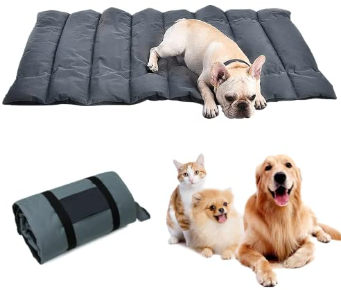 Wasserdichte Hundematte für Outdoor Faltbar Waschbares Hundebett Grosse Hunde Tragbare Hundematte für Haustiere Picknickdecke Multifunktionales Reisedecke für Den Hunde Katzen 110x68 cm (Grau)