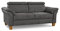 Cavadore 3-Sitzer-Sofa Ammerland / 3er-Couch im Landhausstil mit Federkern + verstellbaren Kopfstützen / 186 x 84 x 93 / Wildlederoptik, Grau