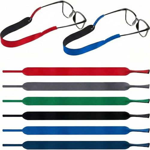 Frienda 6 Pieces Floating Neoprene Sunglasses Straps Floating Eyewear Retainer Holder for Sports Outdoors Water Activities (Natural Color)