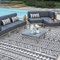 Enyhom Outdoor Teppich 150 x 240 cm Wetterfest Wendbarer Bodenmatte Kunststoff Terrassenteppich Außenteppich UV-beständige RV Camping Balkon Teppich für Patio Strand BBQ Picknick Deck Wohnzimmer