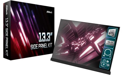ASRock 33,8 cm (13,3 Zoll) Seitenwand-Kit – fügen Sie Ihrem Glas-Seitenpanel EIN 1080p-Display hinzu, 16:9, IPS, 1920 x 1080, nur eDP-Anschluss