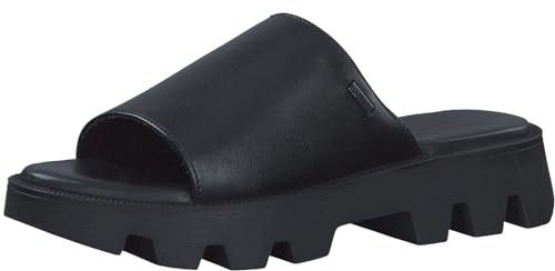 s.Oliver Damen Pantoletten aus Leder mit Dicker Sohle, Schwarz (Black), 39 EU