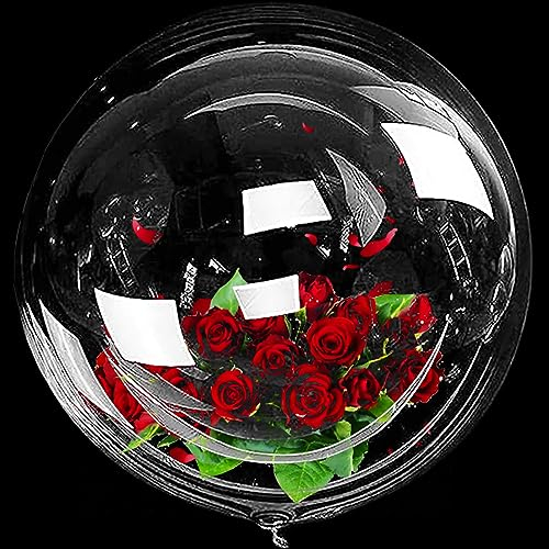 YOUYIKE 6 globos Bobo, globo grande transparente de burbujas de 36 pulgadas rellenable, globo grande XXL, globos redondos Bobo para bodas, cumpleaños, fiestas de bricolaje y decoraciones de carnaval