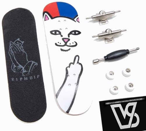 RIP N DIP Lord Nermal Fingerboard Komplettboard Montage Set (red Blue) + Vamos Skate Co Sticker