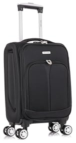 Cabin Carry Suitcase 20 Lightweight 4 Wheels Spinner 3-Digit Combination Lock Soft Shell Luggage Hand Luggage Flight Bag for EasyJet Ryanair Birtish Airways and All Other Airlines 55x35x20