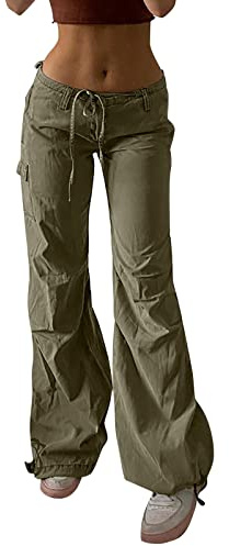 Low Waist Jeans dam, baggy flared jeans, Y2K, tygbyxor, vattentäta, techwear, byxor med dragsko, cargobyxor, vida ben, jeansbyxor, paperbagbyxor, bootcut, streetwear, långa joggingbyxor, fritidsbyxor,
