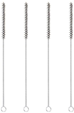 PATIKIL 12 Wire Tube Cleaner, 4Pcs 0.4 Diameter Stainless Steel Wire Tube Cleaner Pipe Cleaning Supplies for Auto Parts, Bottles, Tubes, Silver Tone