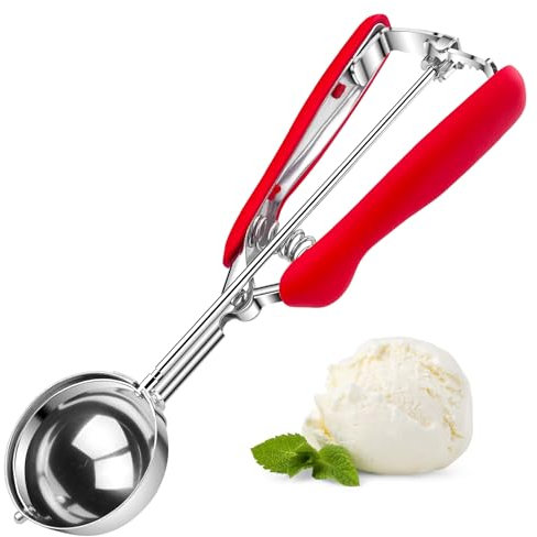 Maxentico Eisportionierer Edelstahl 5 cm, Eislöffel Portionierer, Eiskugelportionierer, Ice Cream Cookie Scoop, Eis Löffel mit Auslöser, Speiseeislöffel für Eiscreme, Plätzchen, Kuchen Teig, Obst