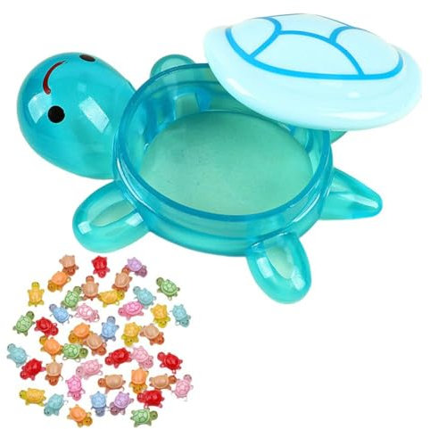 100Pack Cute Tiny Turtles for Crafts,Luminous Mini Turtle Figurines with Turtle Storage Box,Glow in The Dark Miniatures Resin Turtles for Fairy Garden Landscape Decoration