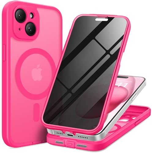 TIESZEN for iPhone 15 Plus Case, Compatible with MagSafe, Hot Pink