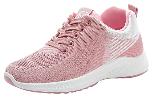 Scarpe Ortopediche da Donna, per Il Tempo Libero, da Donna, Sportive, Traspiranti, a Piedi Nudi, con Lacci, Scarpe da Trekking, Scarpe da Ginnastica, comode da Corsa, Leggere, Colore: Rosa., 37 EU