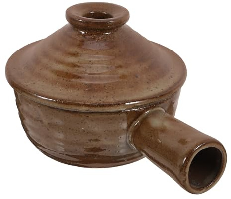 DOITOOL Cazuela de Barro Pequeña con Tapa Olla para Microondas Resistente al Calor Olla de Estofado Portátil para Sopa y Arroz Apta para Cocinar Vitrocerámica para Uso Doméstico