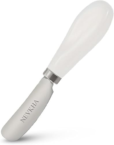 Nevkha Ceramic Handle Butter Knife — Stainless Steel Spreader for Butter, Cheese & Jam