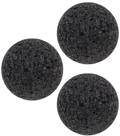 UPKOCH 3 rocas naturales de sauna volcánica de 5 cm, piedras redondas negras para calentador de sauna de vapor húmedo, aromaterapia, difusor de aceites esenciales, accesorios para sala de vapor