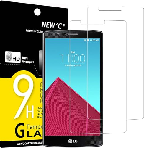 NEW'C 2 Stück für LG G4 für Panzerglas, Frei von Kratzern, 9H Härte, HD Displayschutzfolie, 0.33mm Ultra-klar, Ultrabeständig