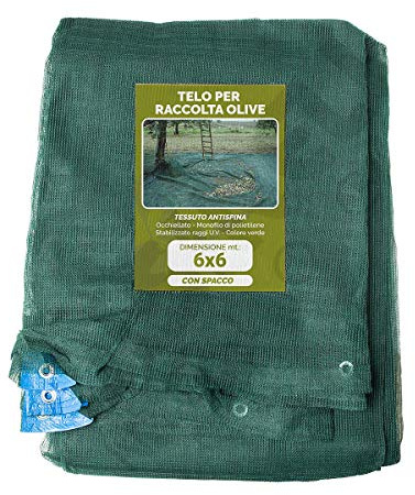 Telo rete raccolta olive antispina pesante c/ spacco angolo rinforzato occhiello mt 6x6