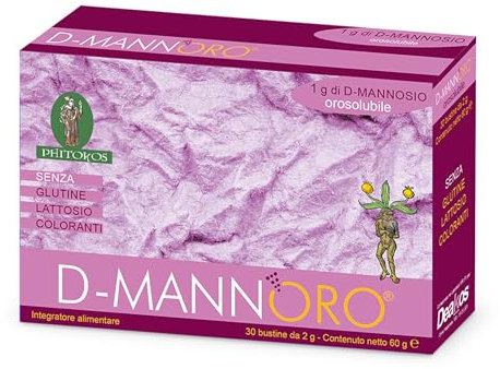 Deakos D-Mannoro - 1gr di D-Mannosio Puro in Bustine Orosolubili - Supporto Vie Urinarie Uomo e Donna - Senza Glutine, Lattosio, Coloranti - 30 Bustine