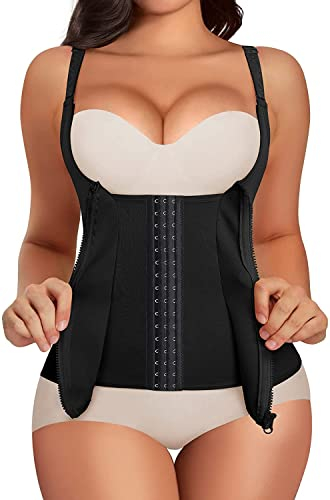 KUMAYES Unterbrust Korsett Waist Trainer Cincher Korsage Shapewear Damen bauchweg Body Shaper Taillenformer mit Haken