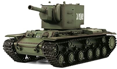 ES-Toys Ferngesteuerter Panzer Russicher KV-2 Heng Long 1:16 mit R&S, Metallgetriebe (Stahl) und Metallketten -2,4Ghz -V 7.0 - PRO mit RRZ