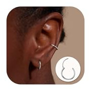 MILACOLATO G23 Titan Creolen für Damen Herren Hypoallergenes Kleine Creolen Silber Piercing Ohr Helix Piercings Knorpel Daith Tragus Septum Piercing Ring 8mm