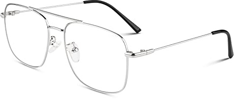 LINVO Fake Glasses Non-Prescription Clear Lens Metal Frame Women Men